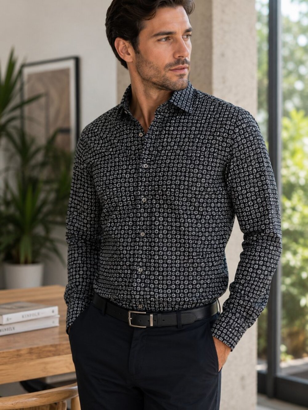 Theory Clean Shirt Leilan Print Men's Button-Down – XL
